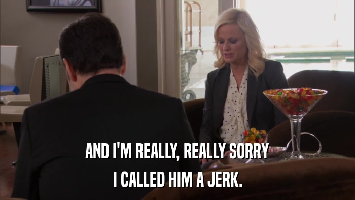 AND I'M REALLY, REALLY SORRY I CALLED HIM A JERK. 