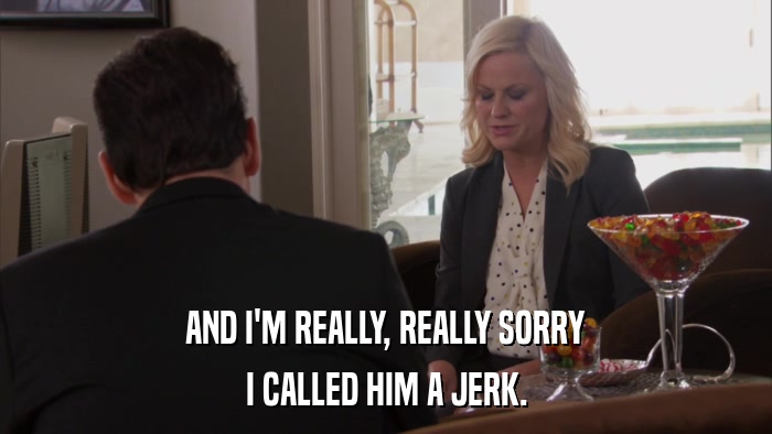 AND I'M REALLY, REALLY SORRY I CALLED HIM A JERK. 