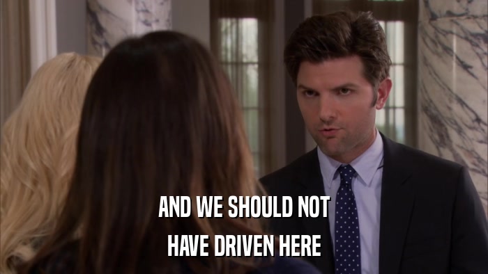 AND WE SHOULD NOT HAVE DRIVEN HERE 