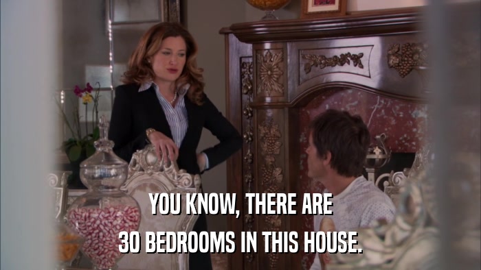YOU KNOW, THERE ARE 30 BEDROOMS IN THIS HOUSE. 