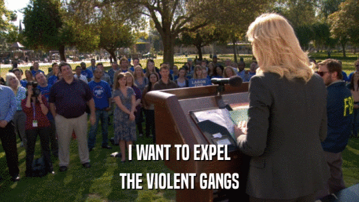 I WANT TO EXPEL THE VIOLENT GANGS 