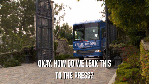 OKAY, HOW DO WE LEAK THIS TO THE PRESS? 