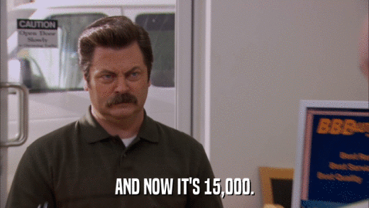 AND NOW IT'S 15,000.  