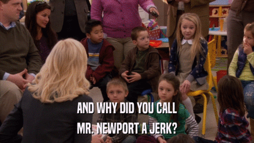 AND WHY DID YOU CALL MR. NEWPORT A JERK? 