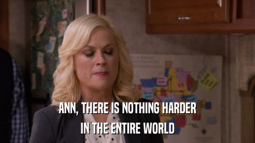 ANN, THERE IS NOTHING HARDER IN THE ENTIRE WORLD 
