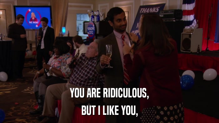 YOU ARE RIDICULOUS, BUT I LIKE YOU, 