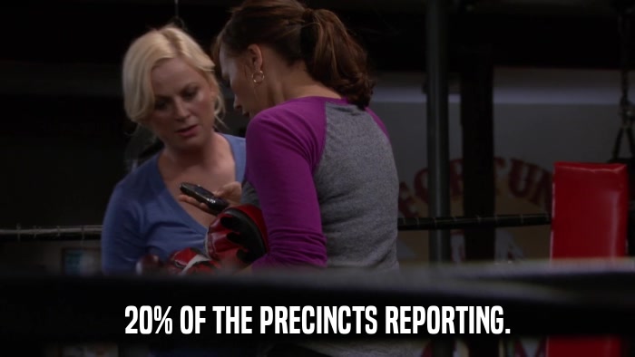 20% OF THE PRECINCTS REPORTING.  