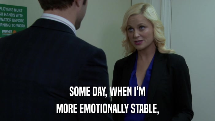 SOME DAY, WHEN I'M MORE EMOTIONALLY STABLE, 