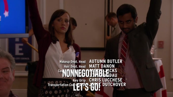 NONNEGOTIABLE. LET'S GO! 