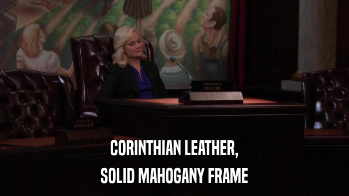 CORINTHIAN LEATHER, SOLID MAHOGANY FRAME 