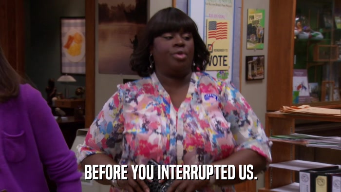 BEFORE YOU INTERRUPTED US.  