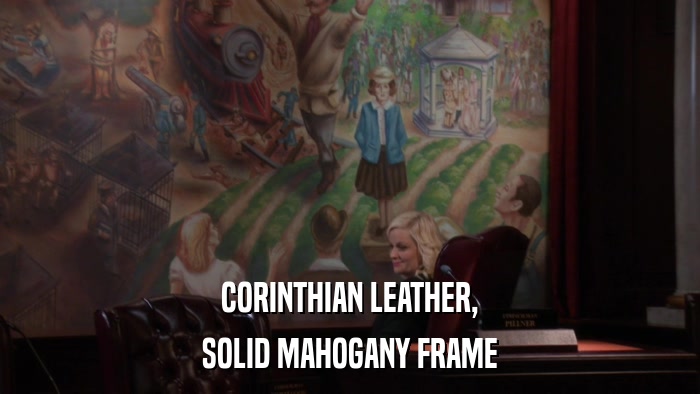 CORINTHIAN LEATHER, SOLID MAHOGANY FRAME 