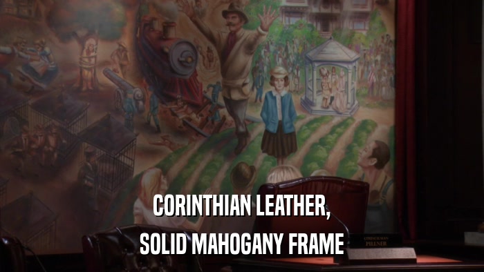 CORINTHIAN LEATHER, SOLID MAHOGANY FRAME 