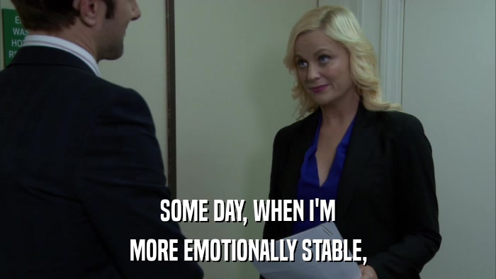 SOME DAY, WHEN I'M MORE EMOTIONALLY STABLE, 