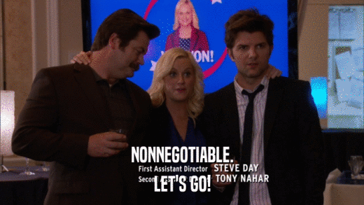 NONNEGOTIABLE. LET'S GO! 