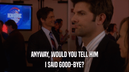 ANYWAY, WOULD YOU TELL HIM I SAID GOOD-BYE? 