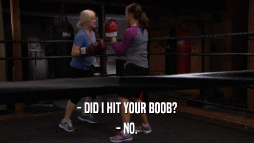 - DID I HIT YOUR BOOB? - NO. 