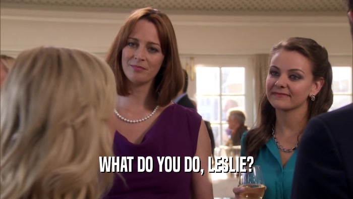 WHAT DO YOU DO, LESLIE?  