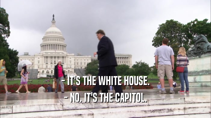 - IT'S THE WHITE HOUSE. - NO. IT'S THE CAPITOL. 