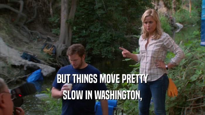BUT THINGS MOVE PRETTY SLOW IN WASHINGTON, 