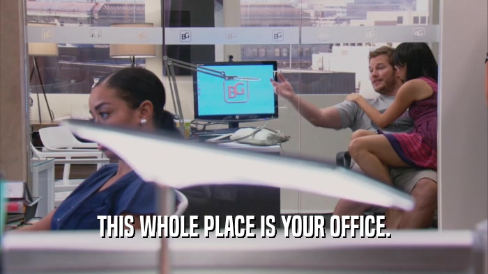 THIS WHOLE PLACE IS YOUR OFFICE.  