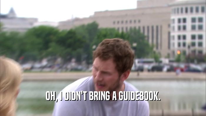 OH, I DIDN'T BRING A GUIDEBOOK.  