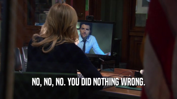 NO, NO, NO. YOU DID NOTHING WRONG.  
