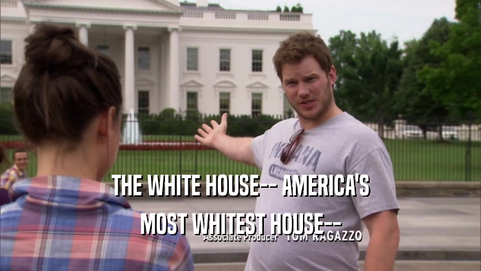 THE WHITE HOUSE-- AMERICA'S MOST WHITEST HOUSE-- 