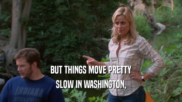 BUT THINGS MOVE PRETTY SLOW IN WASHINGTON, 