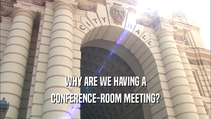 WHY ARE WE HAVING A CONFERENCE-ROOM MEETING? 