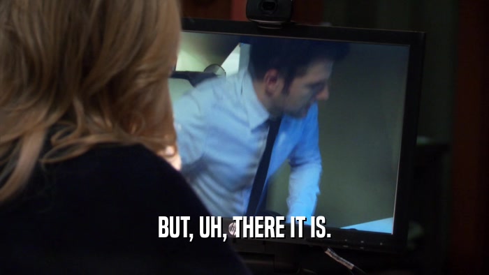 BUT, UH, THERE IT IS.  