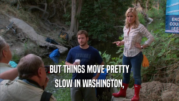BUT THINGS MOVE PRETTY SLOW IN WASHINGTON, 