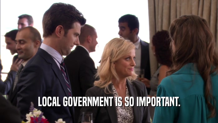 LOCAL GOVERNMENT IS SO IMPORTANT.  
