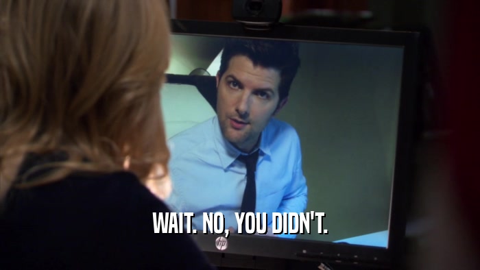 WAIT. NO, YOU DIDN'T.  