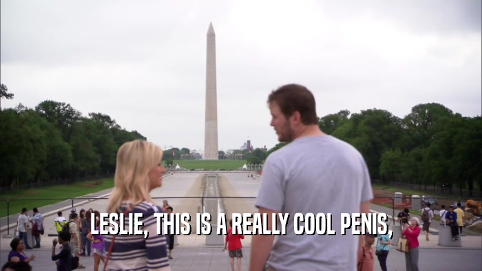 LESLIE, THIS IS A REALLY COOL PENIS,  