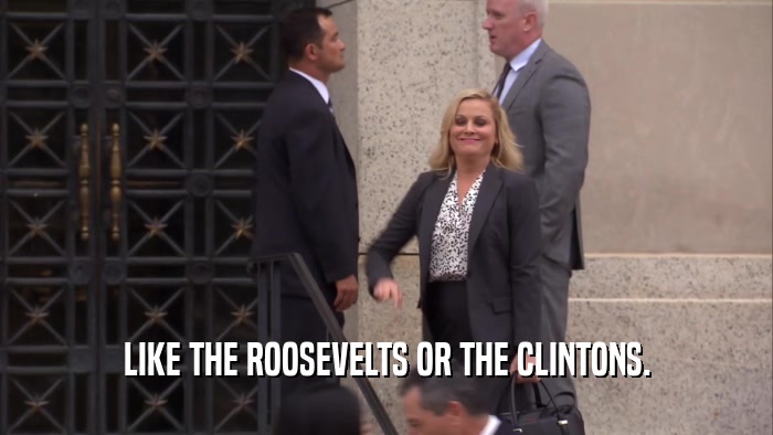 LIKE THE ROOSEVELTS OR THE CLINTONS.  