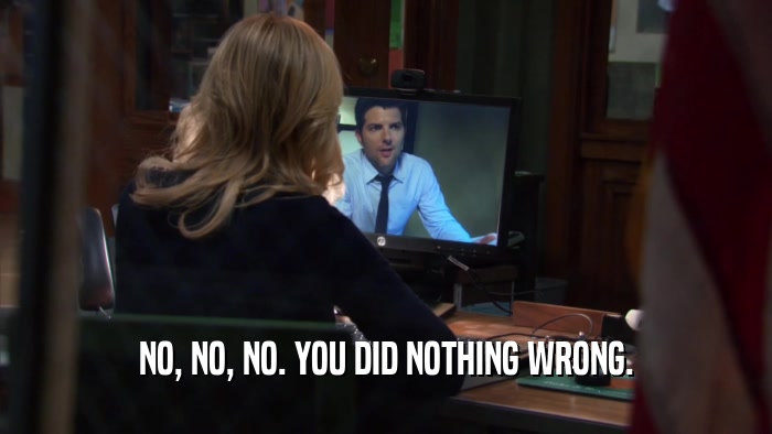 NO, NO, NO. YOU DID NOTHING WRONG.  