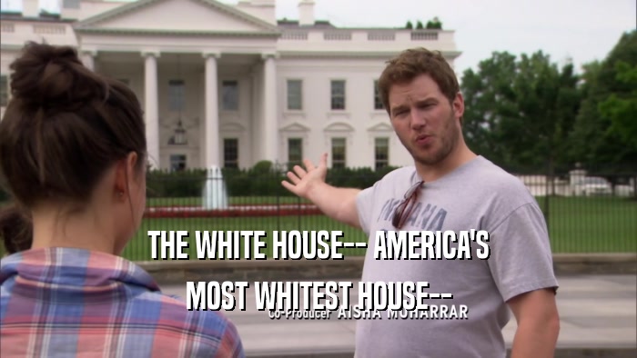 THE WHITE HOUSE-- AMERICA'S MOST WHITEST HOUSE-- 