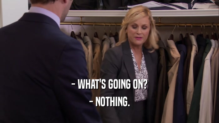 - WHAT'S GOING ON? - NOTHING. 