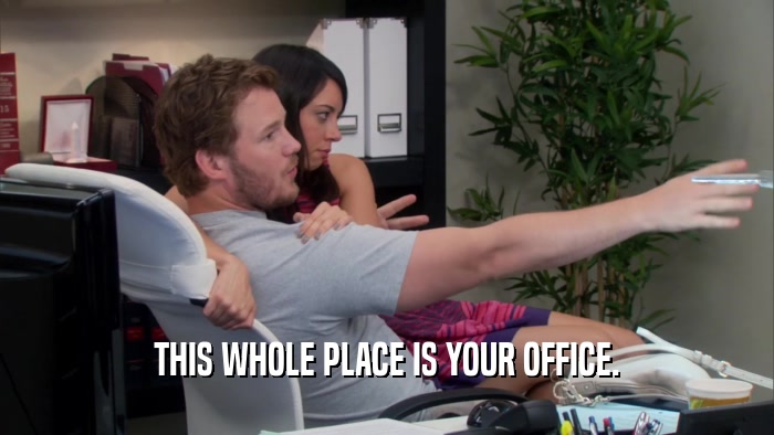 THIS WHOLE PLACE IS YOUR OFFICE.  