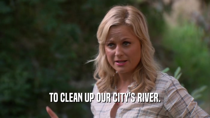 TO CLEAN UP OUR CITY'S RIVER.  