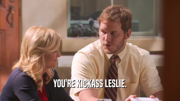 YOU'RE KICKASS LESLIE.  