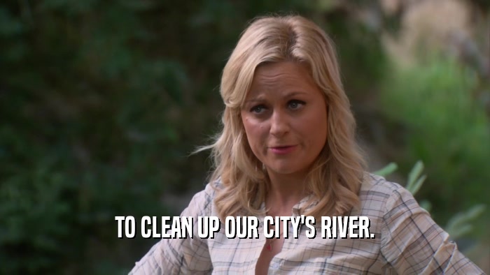TO CLEAN UP OUR CITY'S RIVER.  