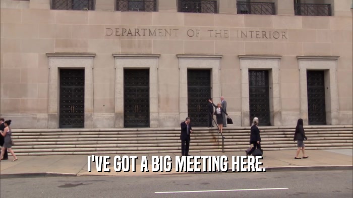 I'VE GOT A BIG MEETING HERE.  