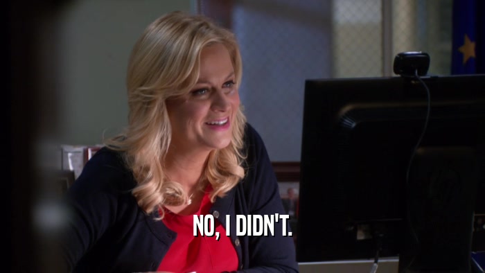 NO, I DIDN'T.  