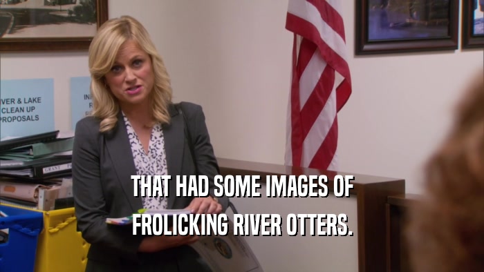 THAT HAD SOME IMAGES OF FROLICKING RIVER OTTERS. 