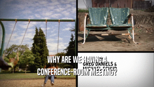 WHY ARE WE HAVING A
 CONFERENCE-ROOM MEETING?
 