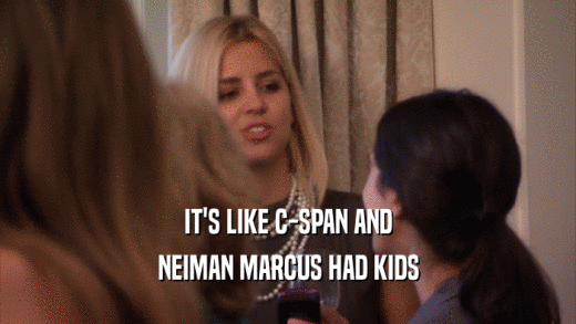 IT'S LIKE C-SPAN AND NEIMAN MARCUS HAD KIDS 