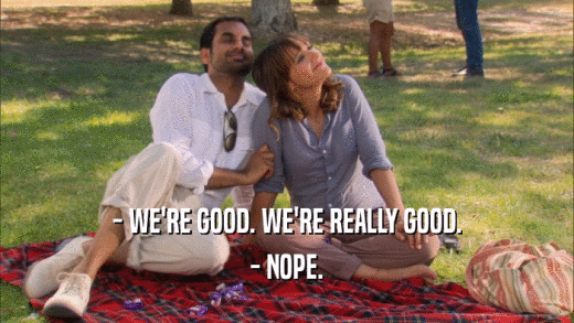 - WE'RE GOOD. WE'RE REALLY GOOD. - NOPE. 