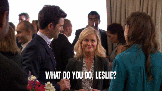 WHAT DO YOU DO, LESLIE?  